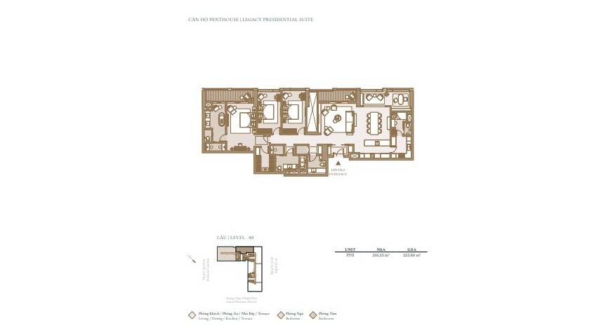 Mặt bằng căn hộ điển hình Penthouse Grand Marina Saigon
