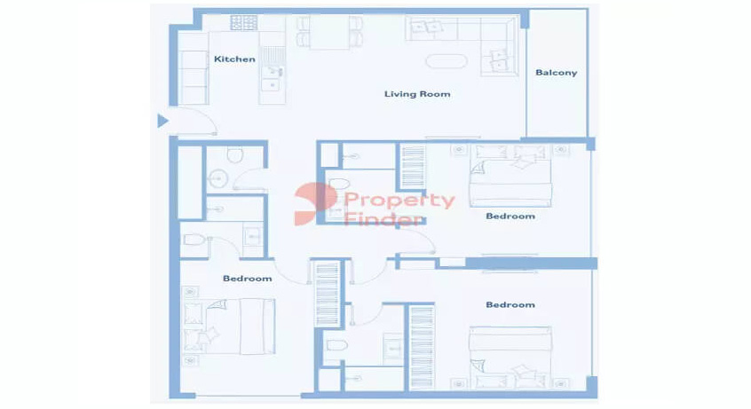 Mặt bằng căn hộ 3PN