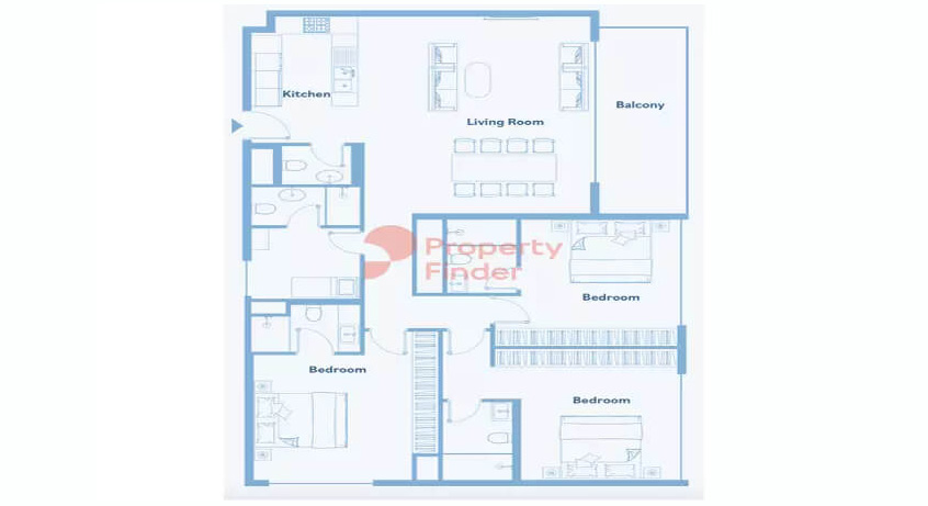 Mặt bằng căn hộ 3PN