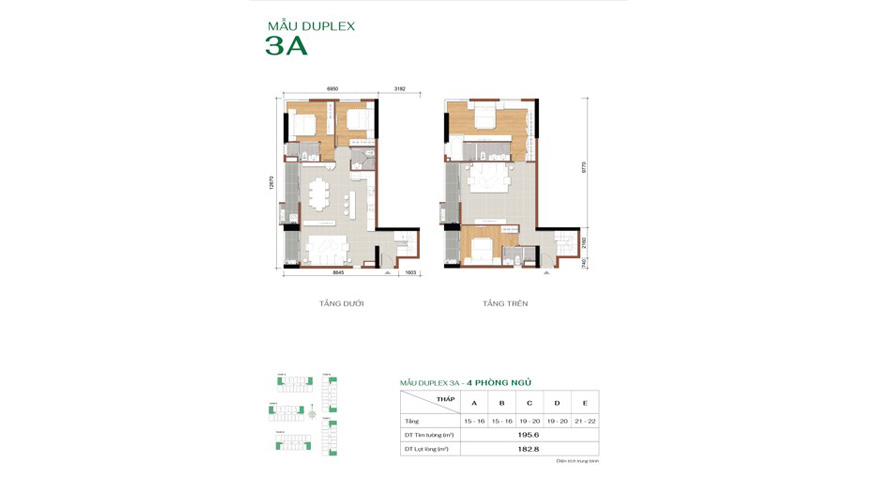 Mặt bằng căn hộ 4PN MT Eastmark City