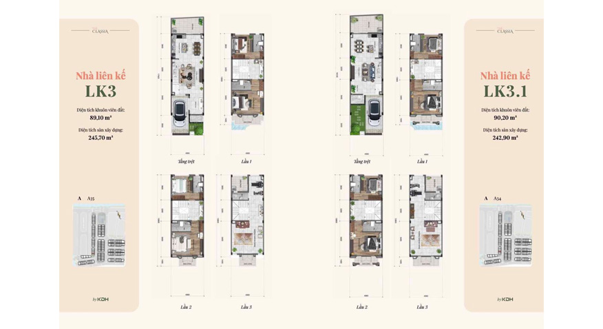 Mặt bằng nhà liên kế góc điển hình The Classia