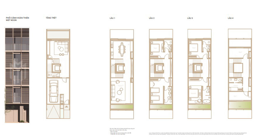 Mặt bằng nhà phố Soho loại 1C The Global City