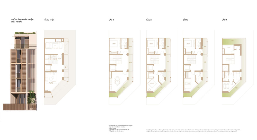 Mặt bằng nhà phố Soho loại 3A (căn góc) The Global City